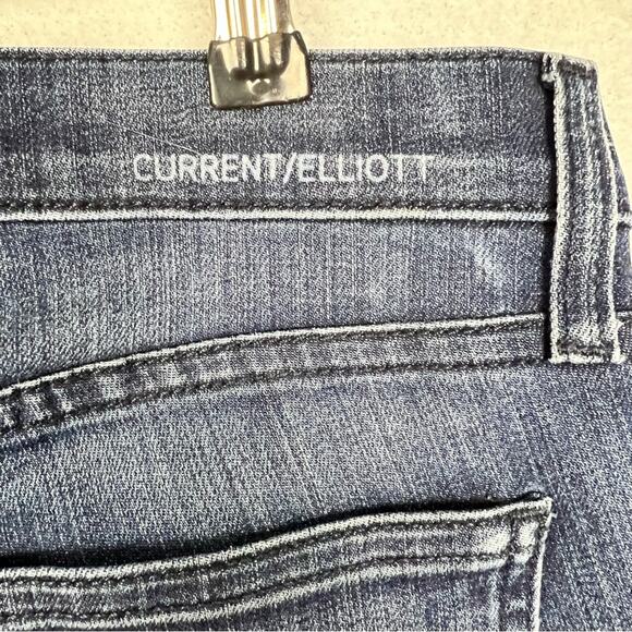 Current Elliot Jeans Wallace Released Frayed Hem Skinny Low Rise Dark Size 26 - Picture 6 of 7